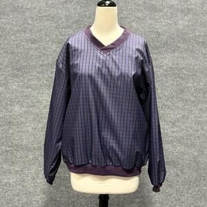 Forrester's Jacket Womens Large Purple Striped Pullover Windbreaker Outdoor